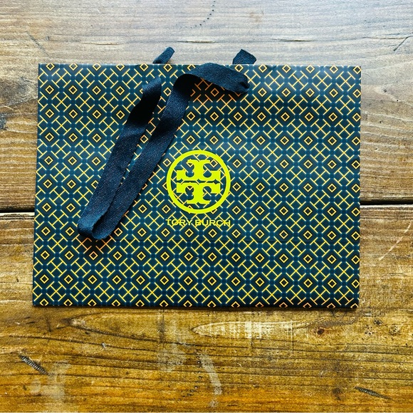 Tory Burch Other - Tory Burch Black and Yellow Patterned Gift Bag